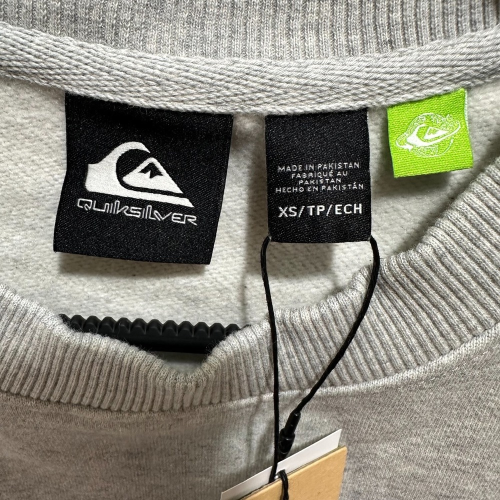 Quiksilver Womens Size XS No Limits Oversized Crewneck Sweatshirt Grey Sunflower - Picture 6 of 11